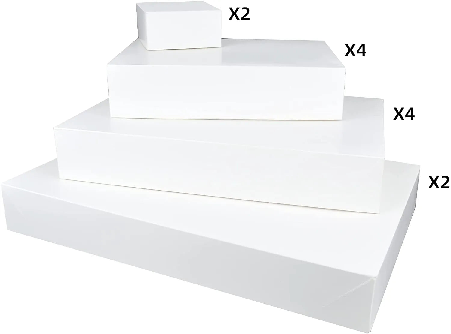 White Box with Assorted Size Design and Stickers, 12 Pcs