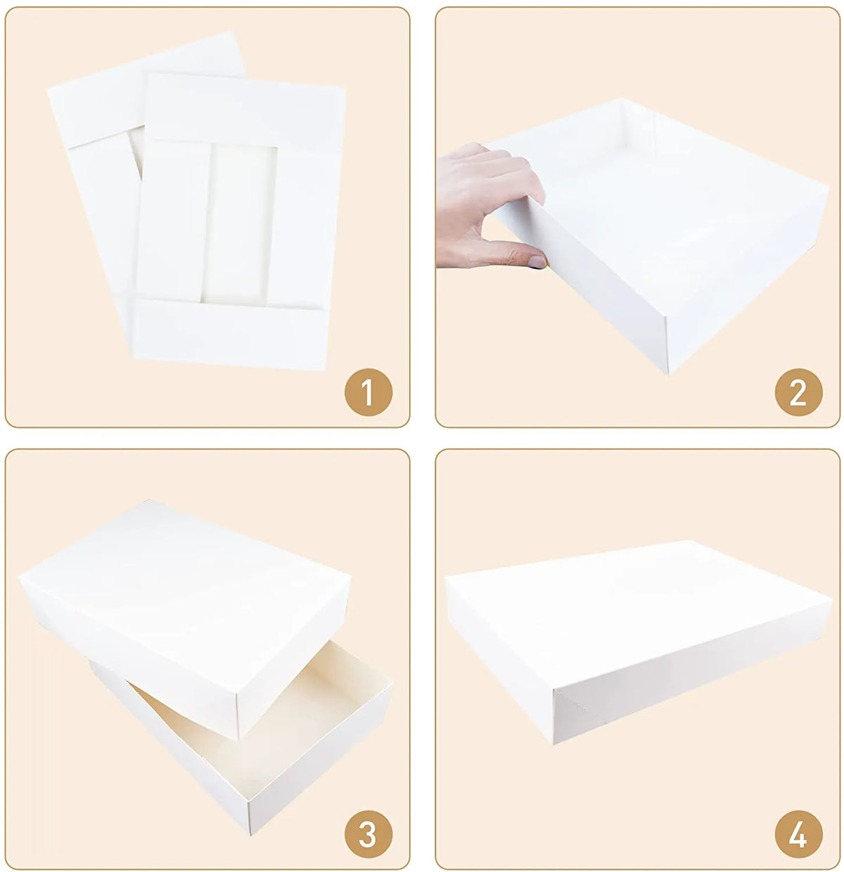 White Box with Assorted Size Design and Stickers, 12 Pcs