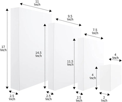 White Box with Assorted Size Design and Stickers, 12 Pcs