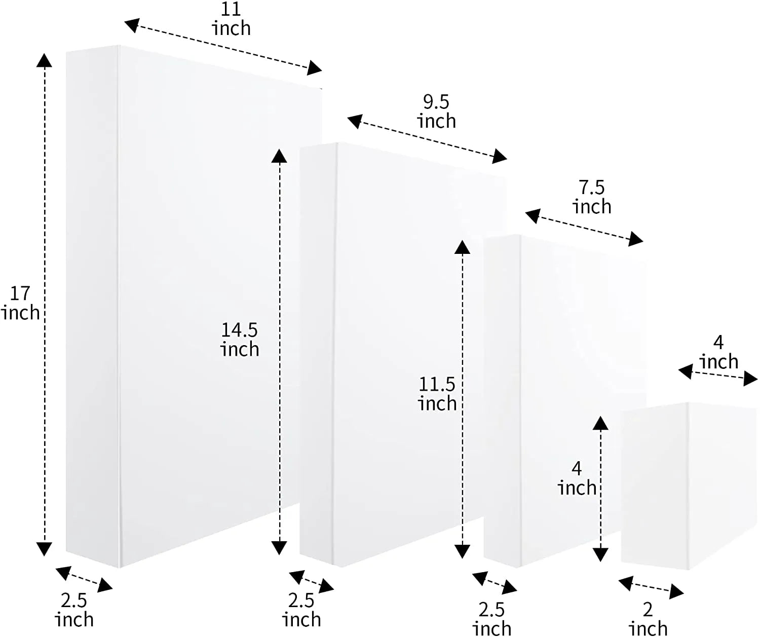 White Box with Assorted Size Design and Stickers, 12 Pcs
