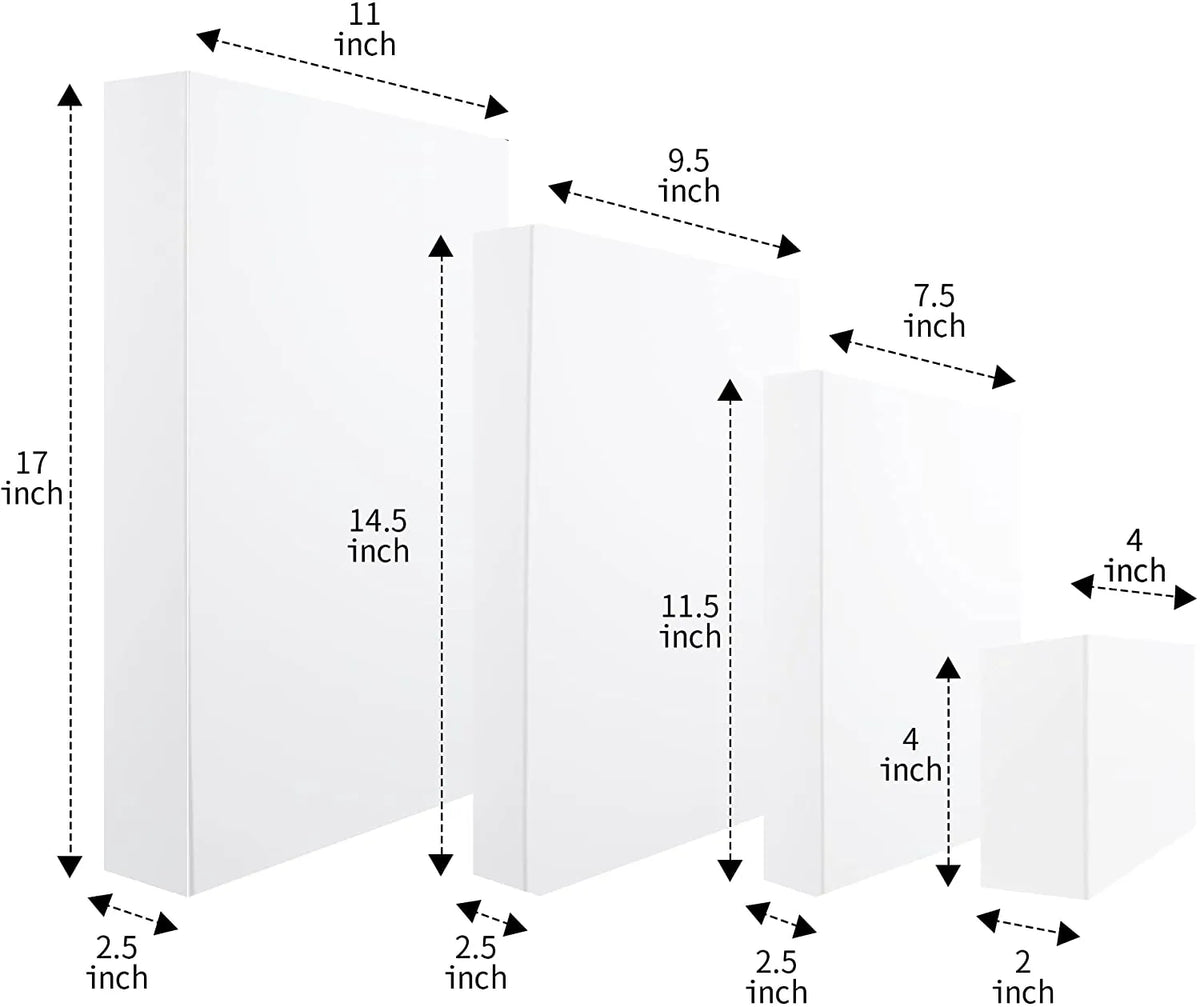 White Box with Assorted Size Design and Stickers, 12 Pcs
