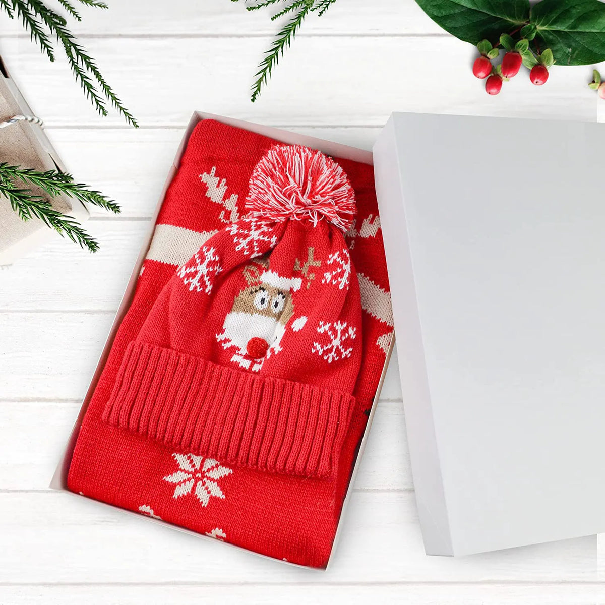 White Box with Assorted Size Design and Stickers, 12 Pcs