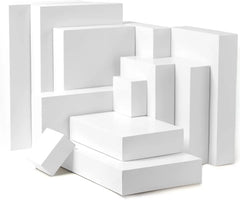 White Box with Assorted Size Design and Stickers, 12 Pcs