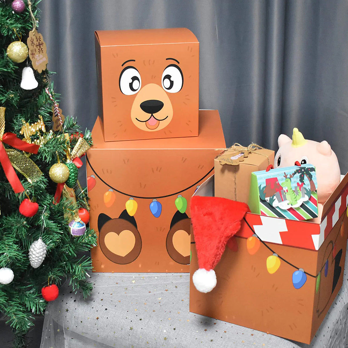 Christmas Characters Stacking Nesting Boxes, 12-Piece Set