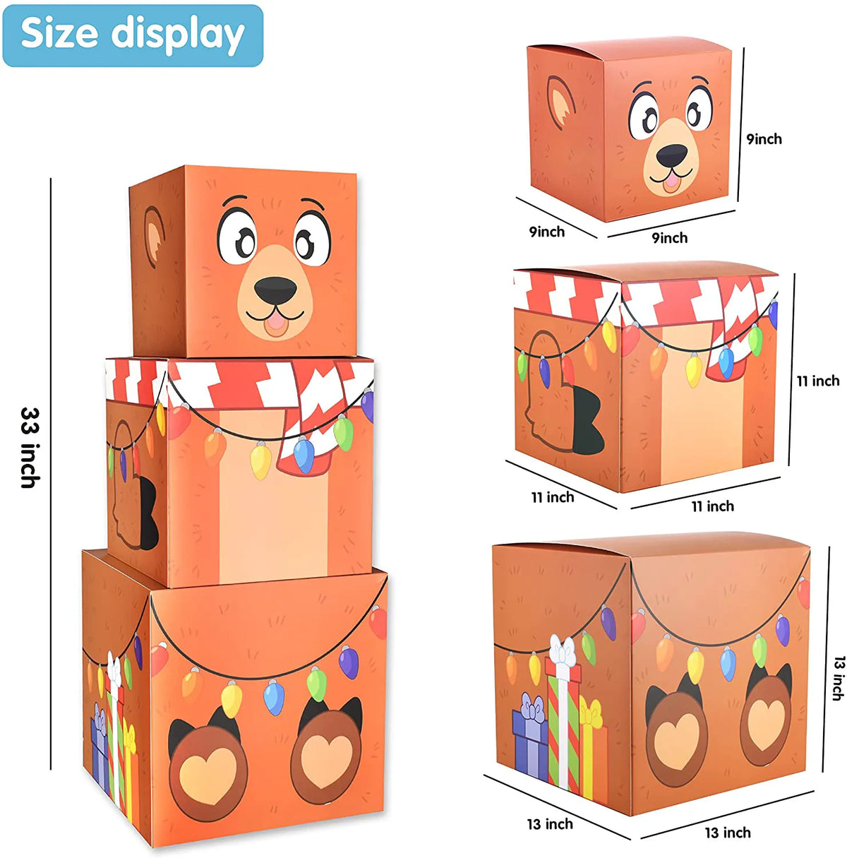 Christmas Characters Stacking Nesting Boxes, 12-Piece Set