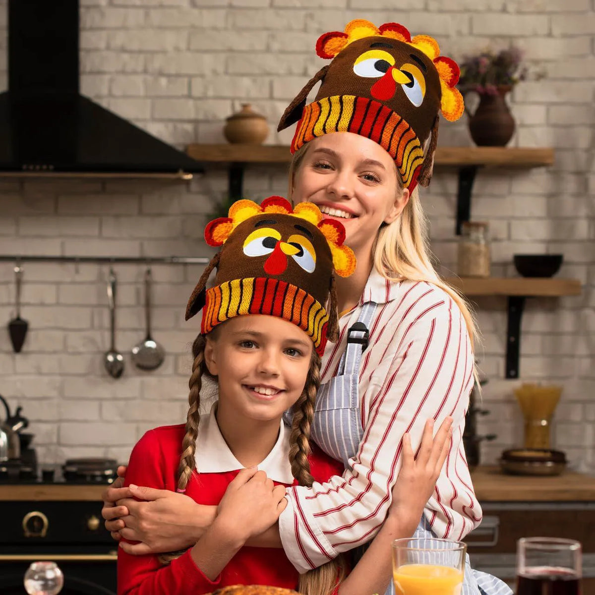 Thanksgiving Cute Pom Pom Turkey Beanie Knitted Hat