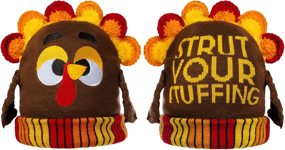 Thanksgiving Cute Pom Pom Turkey Beanie Knitted Hat