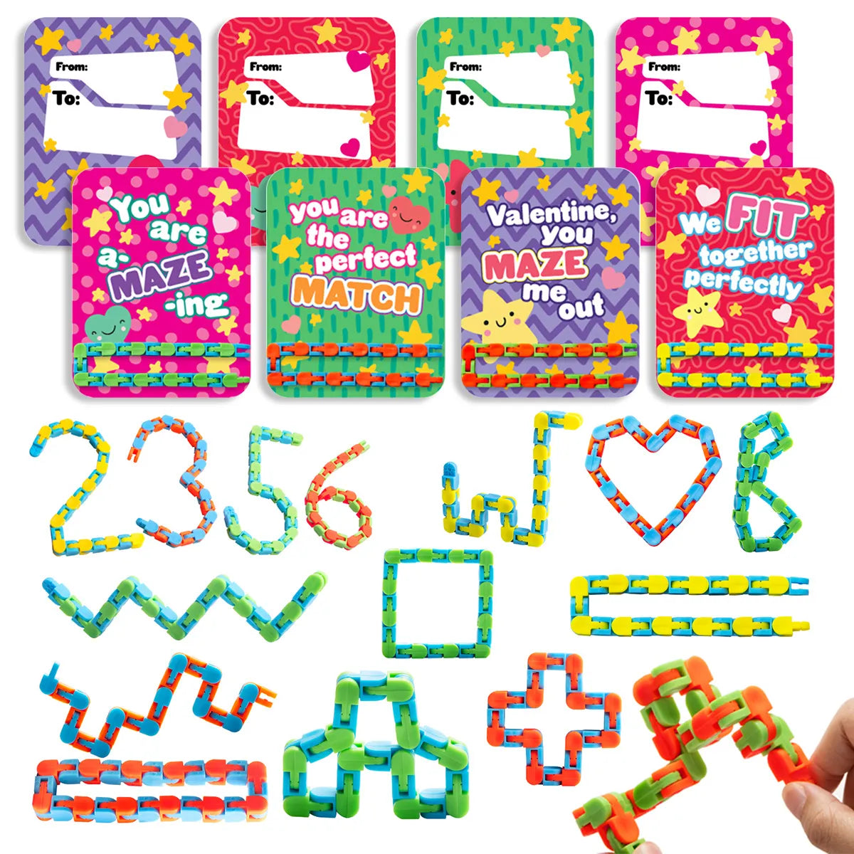 28 Wacky Tracks with Valentine's Day Cards for Classroom Exchange