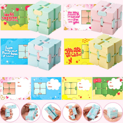 28-Pack Infinity Cube with Valentine's Day Cards for Classroom Exchange