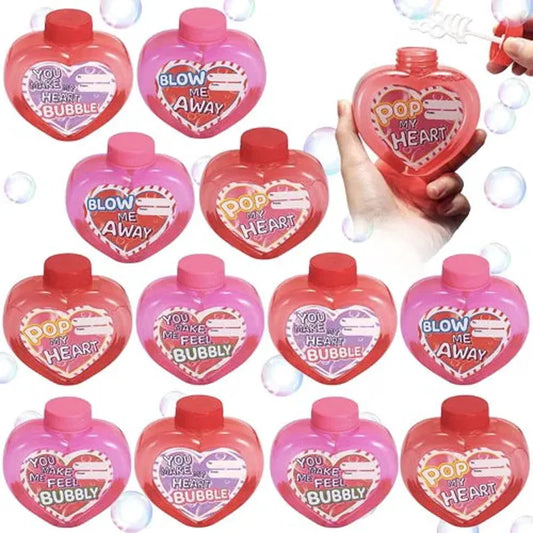 12 Big Heart-Shaped Bubble Wands