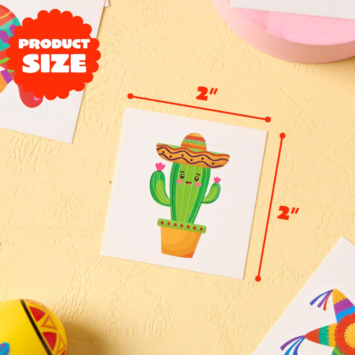 144 PCS Cinco de Mayo Temporary Tattoo Set for Mexican Themed Party