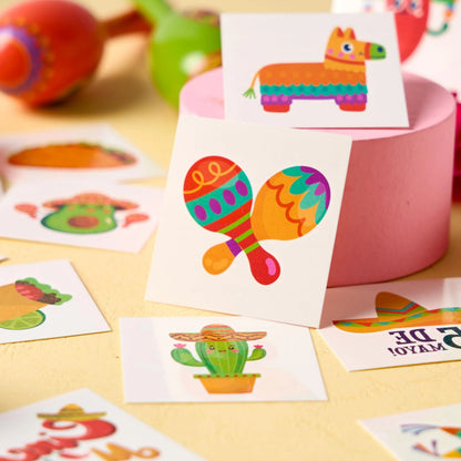 144 PCS Cinco de Mayo Temporary Tattoo Set for Mexican Themed Party