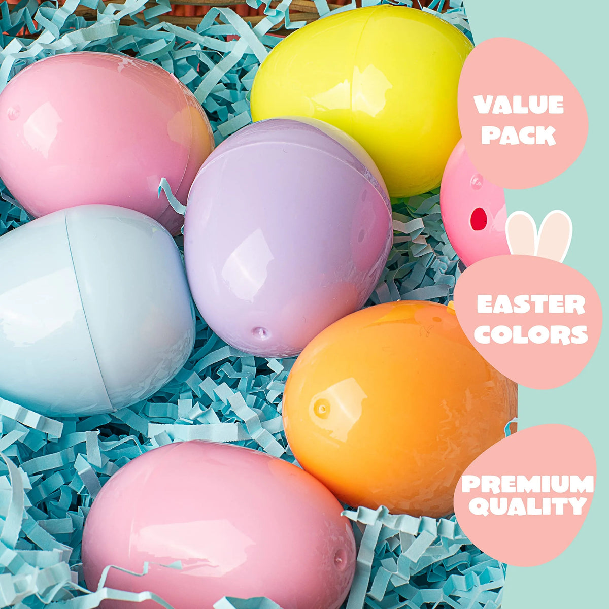 144 Pastel Easter Egg Shells (2.3 in)