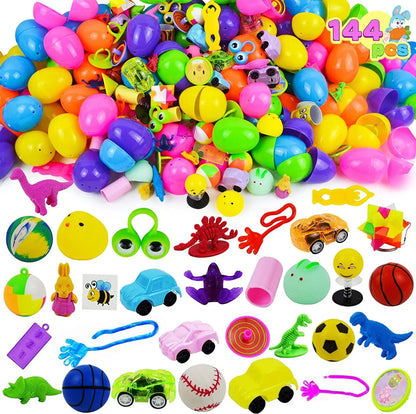 144-Piece Assorted Prefilled Easter Eggs