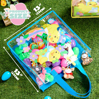 JOYIN 6 Pack Large Easter Bunny Gift Bags 13x13 Non-Woven Treat Bags for Kids Easter Party Supplies