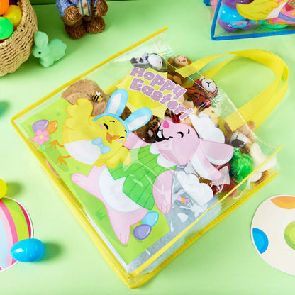 JOYIN 6 Pack Large Easter Bunny Gift Bags 13x13 Non-Woven Treat Bags for Kids Easter Party Supplies