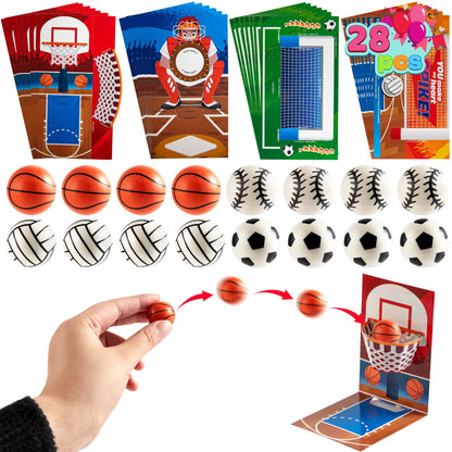 28-Pack Sports Balls with Valentine's Day Cards for Kids