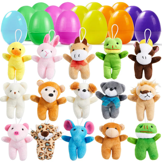15 Plush Animals Prefilled Easter Eggs