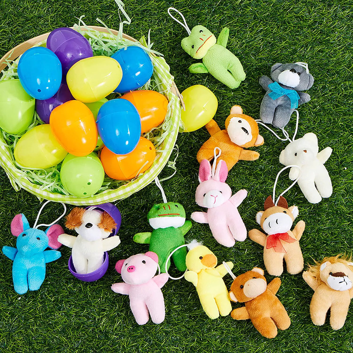15 Plush Animals Prefilled Easter Eggs