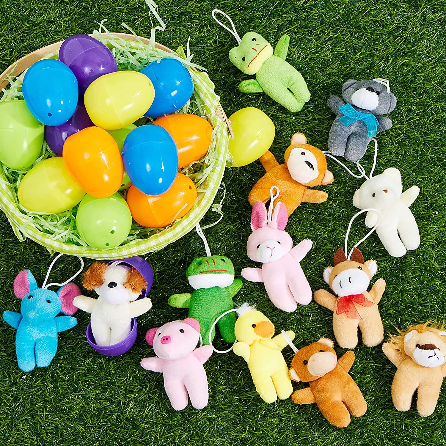 15 Plush Animals Prefilled Easter Eggs