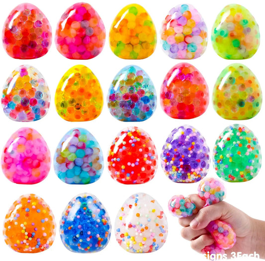18-Pack Multicolor Easter Eggs Stress Balls, Filled Easter Eggs