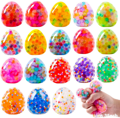 18-Pack Multicolor Easter Eggs Stress Balls, Filled Easter Eggs