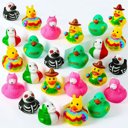 24 Mexican Fiesta Rubber Ducks for Party Favors & Decorations