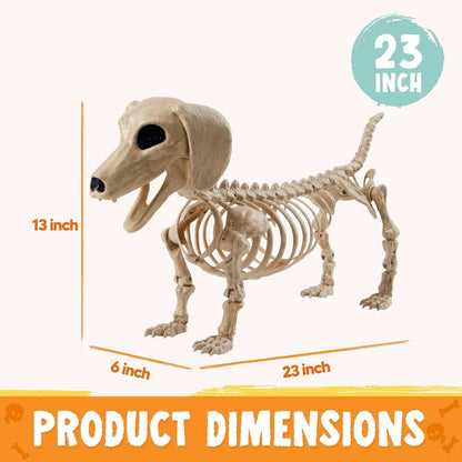Posable Skeleton Wiener Dog - 24in Halloween Decoration