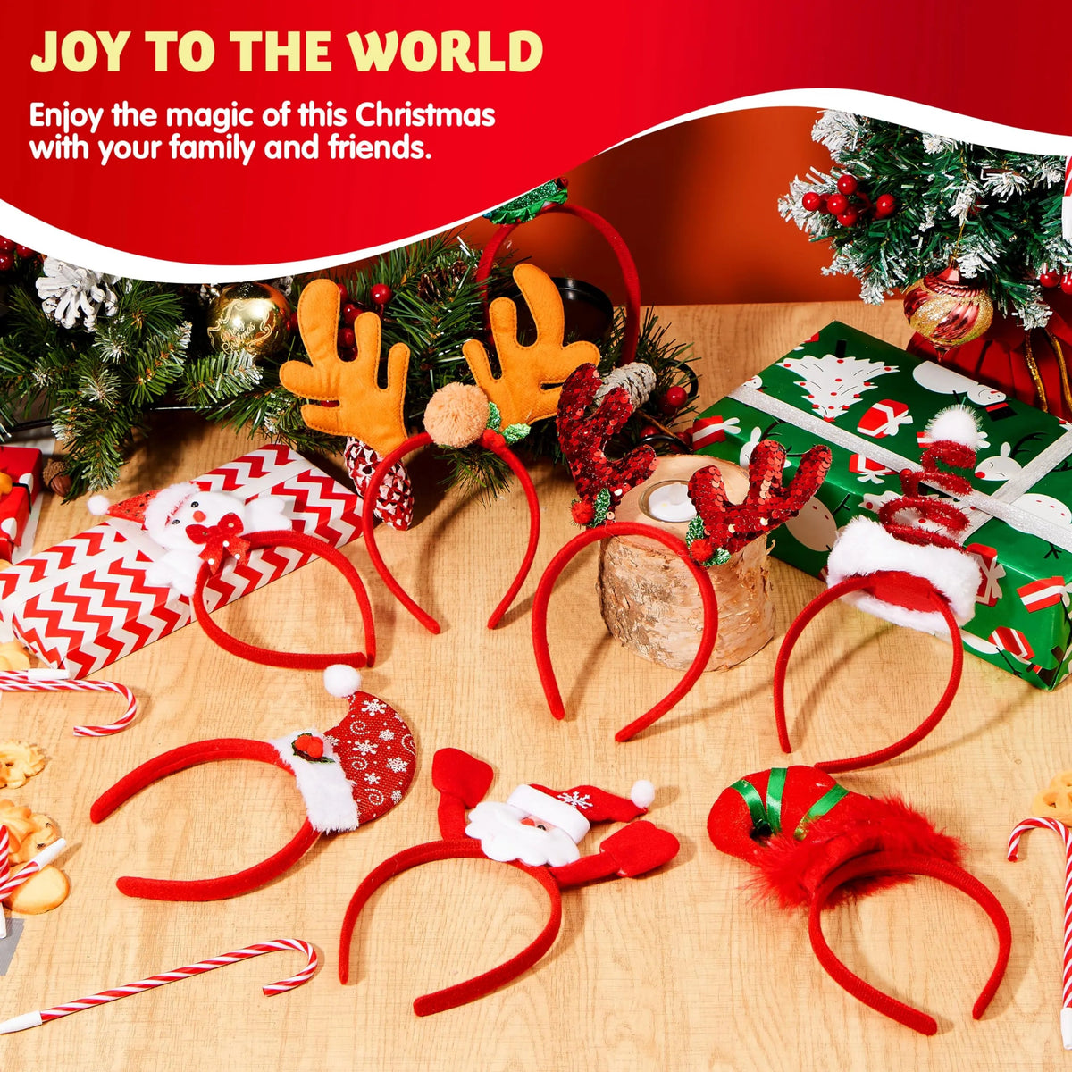16PCS Christmas Holiday Cute Headbands - Fun and Festive