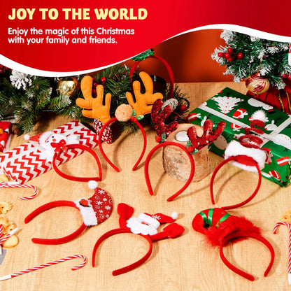 16PCS Christmas Holiday Cute Headbands - Fun and Festive