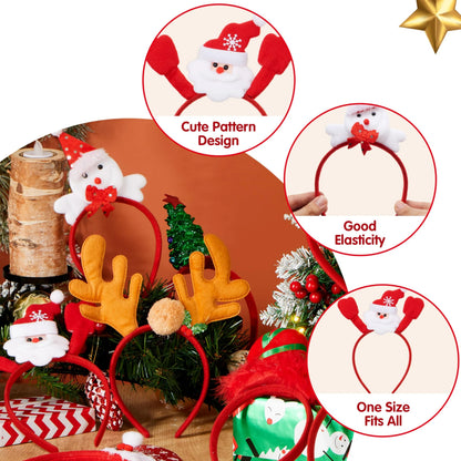 16PCS Christmas Holiday Cute Headbands - Fun and Festive