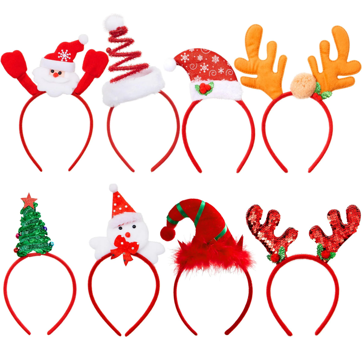16PCS Christmas Holiday Cute Headbands - Fun and Festive
