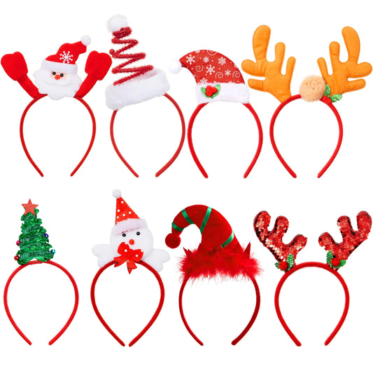 16PCS Christmas Holiday Cute Headbands - Fun and Festive