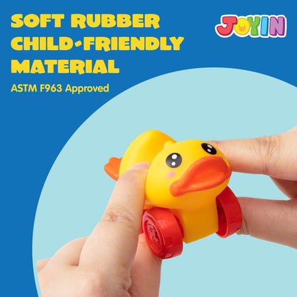 16-Piece Animal Soft Rubber Car Set - Baby Mini Bath Toy Cars
