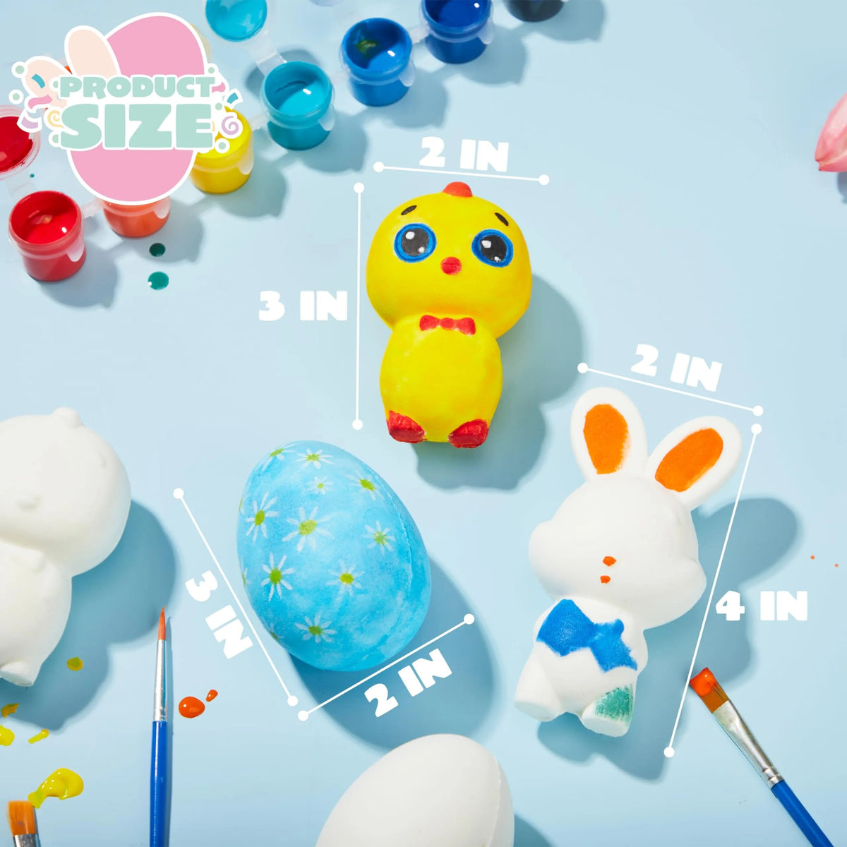 16-Pack Blank Easter Animal Squishy Toys