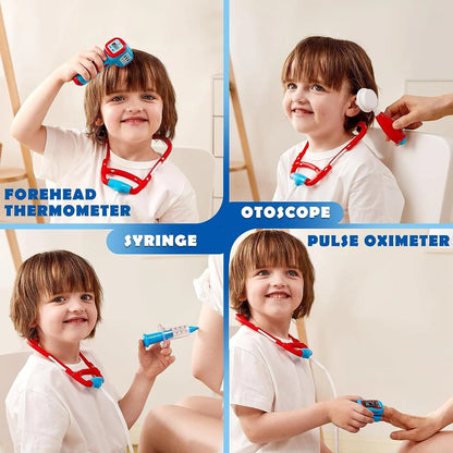 Play-Act 16-Piece Kids Doctor Pretend Play Medical Kit with Bag