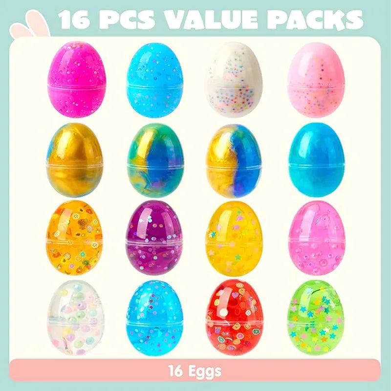 16 Prefilled Slime Easter Eggs for Kids Party & Hunt