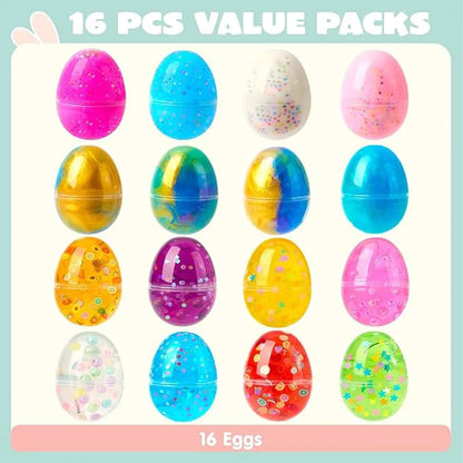 16 Prefilled Slime Easter Eggs for Kids Party & Hunt