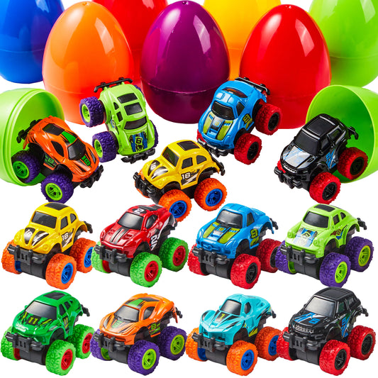 16 Pull Back Cars Prefilled Easter Eggs
