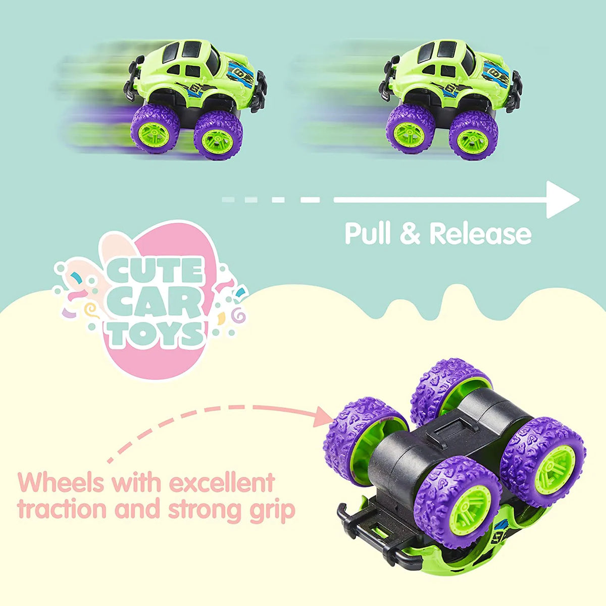 16 Pull Back Cars Prefilled Easter Eggs