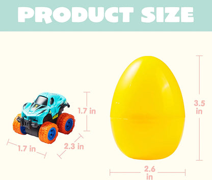 16 Pull Back Cars Prefilled Easter Eggs