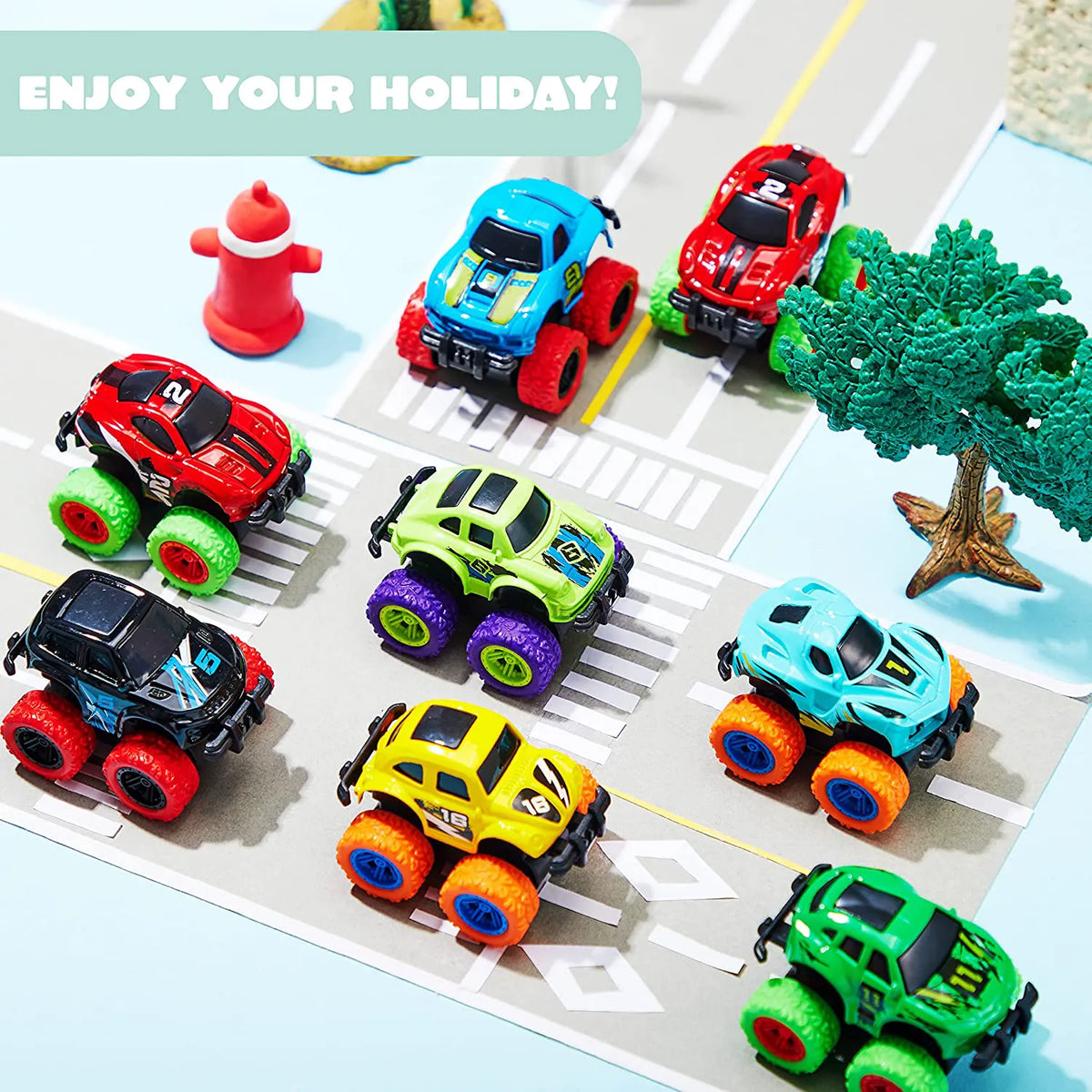 16 Pull Back Cars Prefilled Easter Eggs
