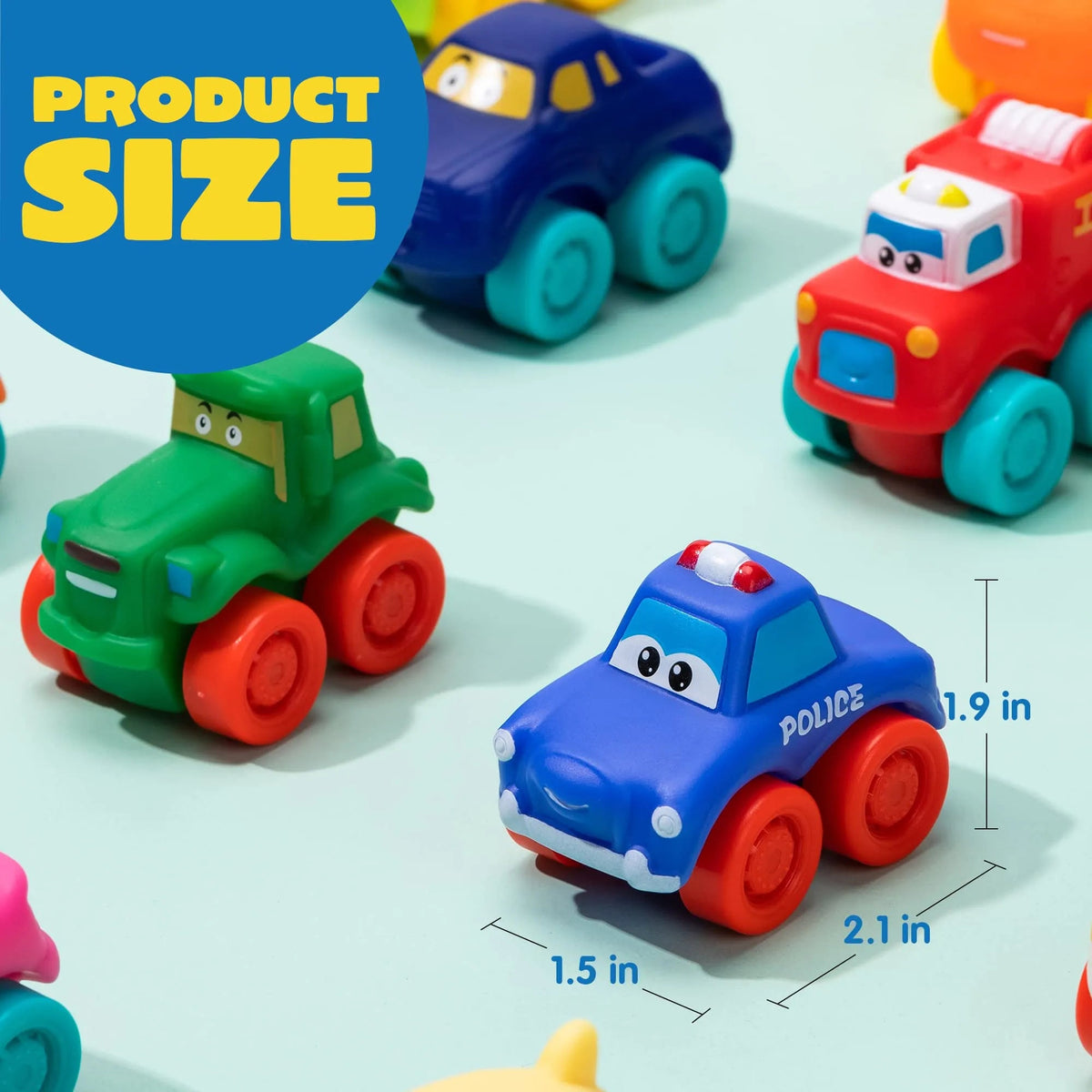 16-Piece Set of Mini Rubber Vehicles