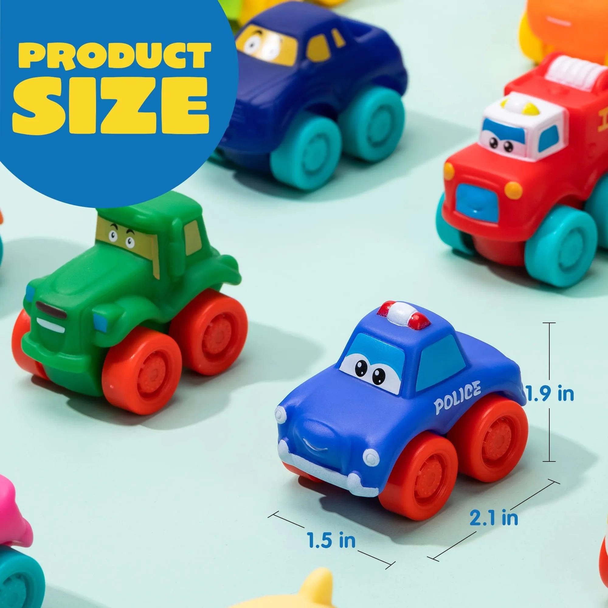 16-Piece Set of Mini Rubber Vehicles