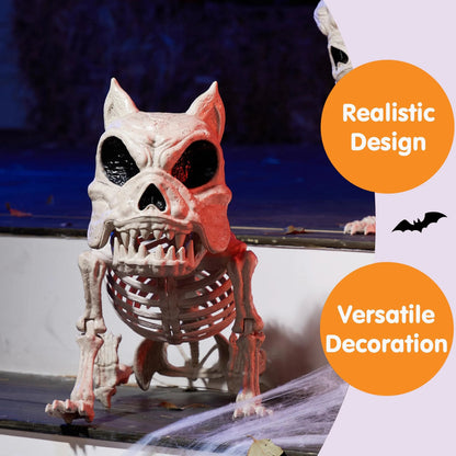 16" Halloween Poseable Skeleton Dog with Pose-N-Stay Plastic Bones