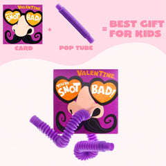28 Packs Nose Picking Valentine's Day Cards with Pop Tubes for Kids