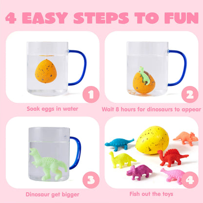 30 Pack Valentine's Day Cards with Hatching Dinosaur Egg Toys and Hangers