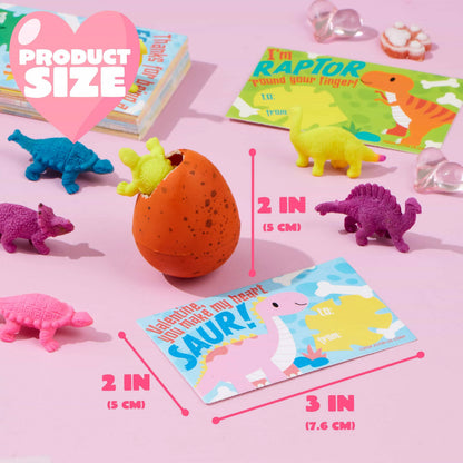 30 Pack Valentine's Day Cards with Hatching Dinosaur Egg Toys and Hangers