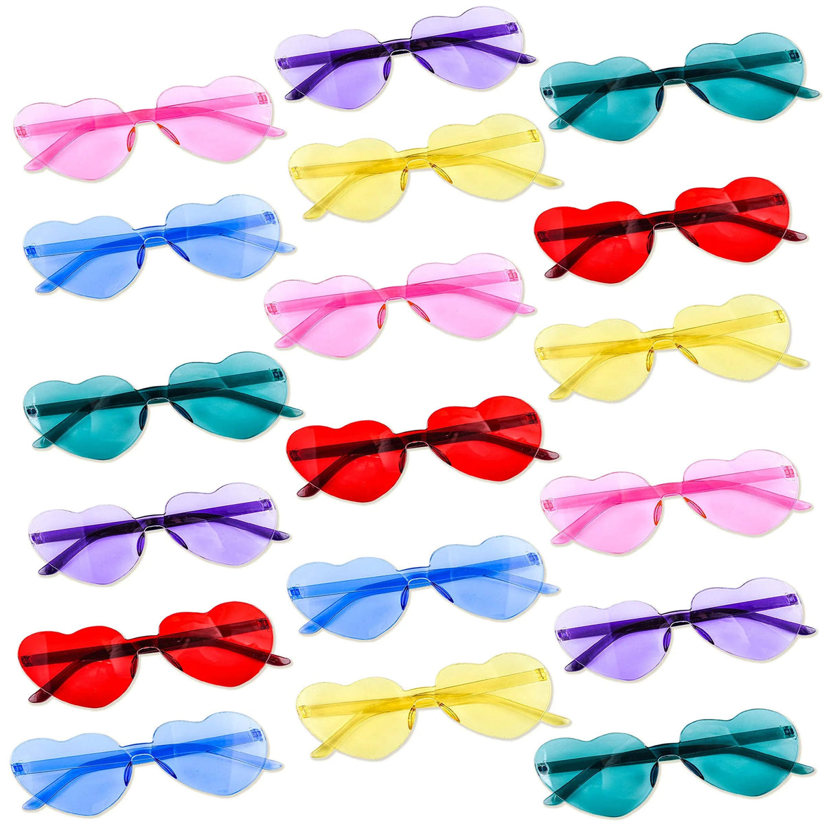 18 Heart-Shaped Glasses Valentine's Day Cards for Kids - Classroom Exchange Gifts