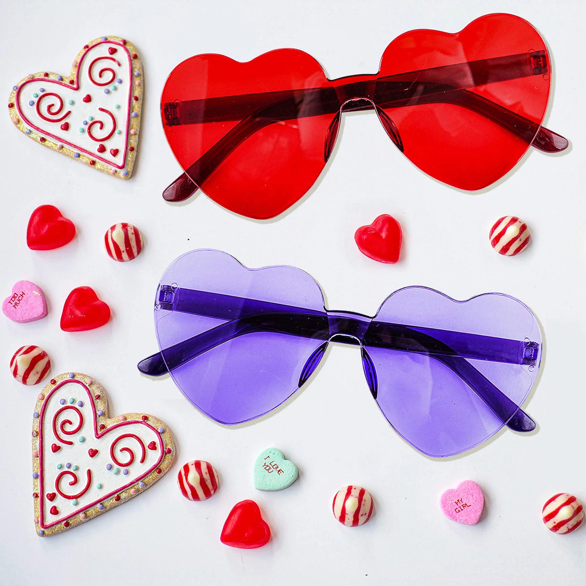 18 Heart-Shaped Glasses Valentine's Day Cards for Kids - Classroom Exchange Gifts